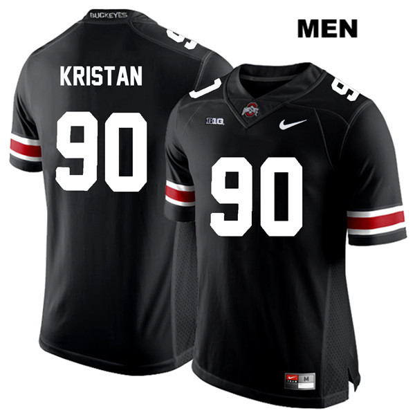 Ohio State Buckeyes Men's Bryan Kristan #90 White Number Black Authentic Nike College NCAA Stitched Football Jersey SA19I35WP